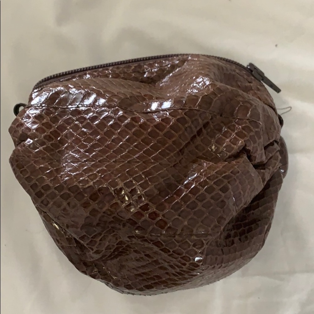 Brown snakeskin purse
